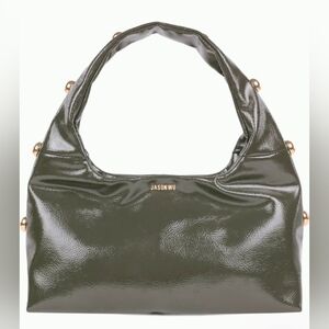 NWT Jason Wu High Gloss Shoulder Bag w/Studded Sculpted Strap & Magnetic Close